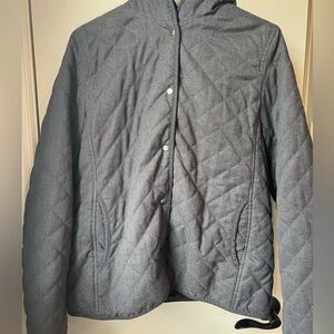 UNIQLO sherpa lined jacket with hoodie in gray
